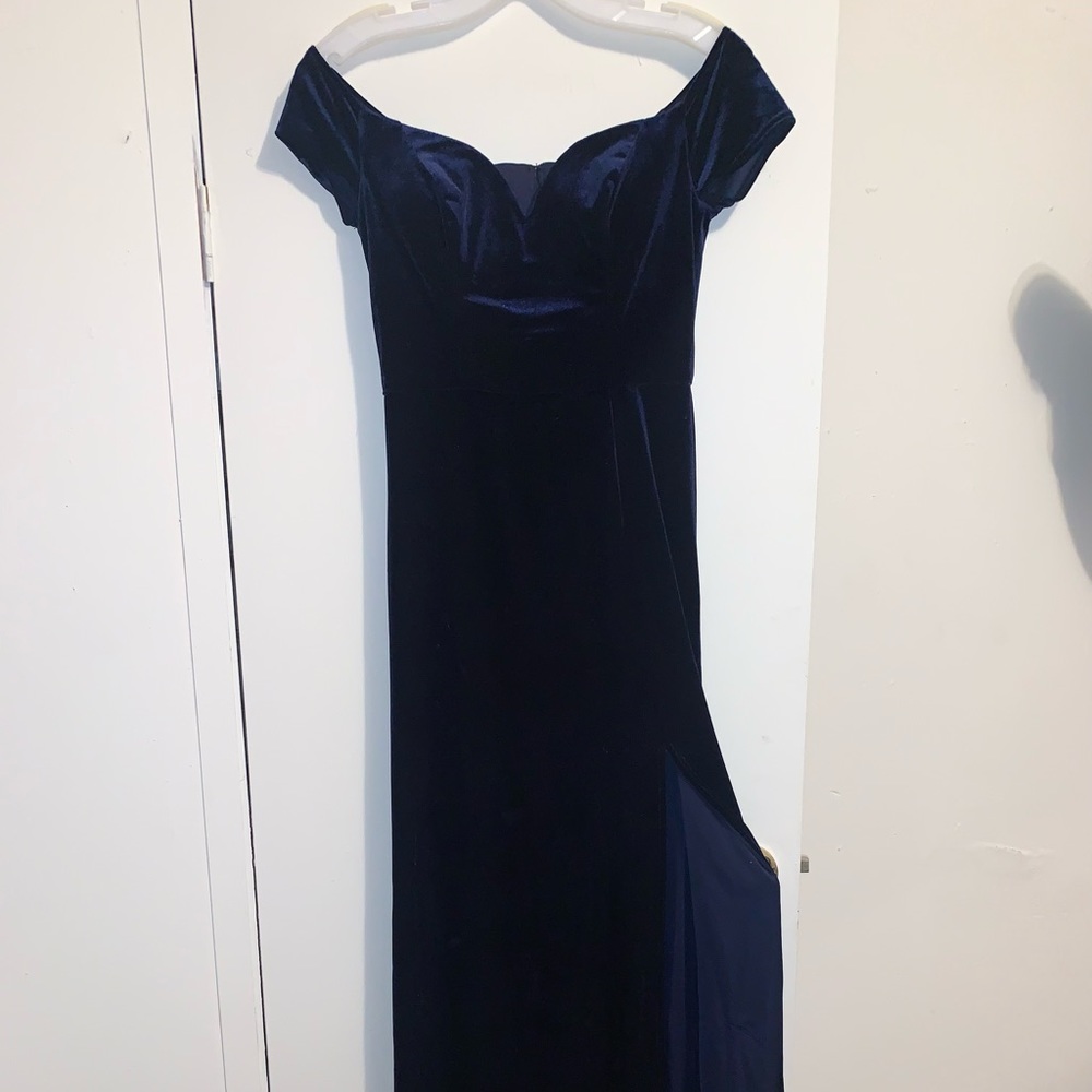 Long navy blue dress